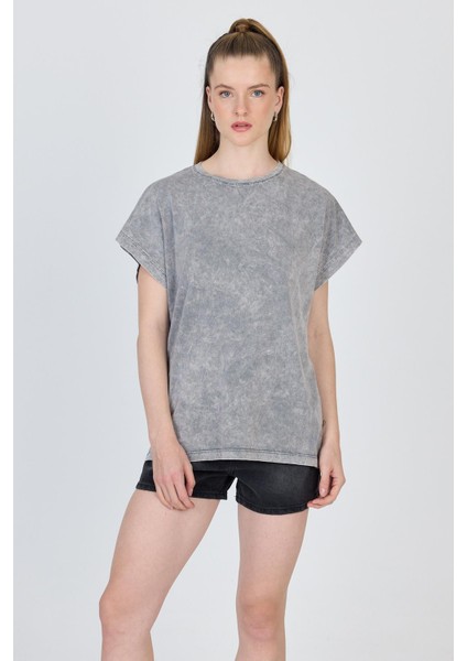 Gri Yıkamalı Oversize Basic Tişört 253014 fiyatları