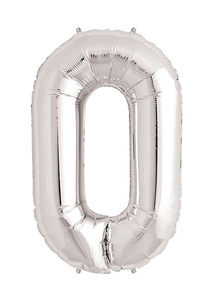 Gümüş Rengi Folyo Rakam Balon 1 Metre