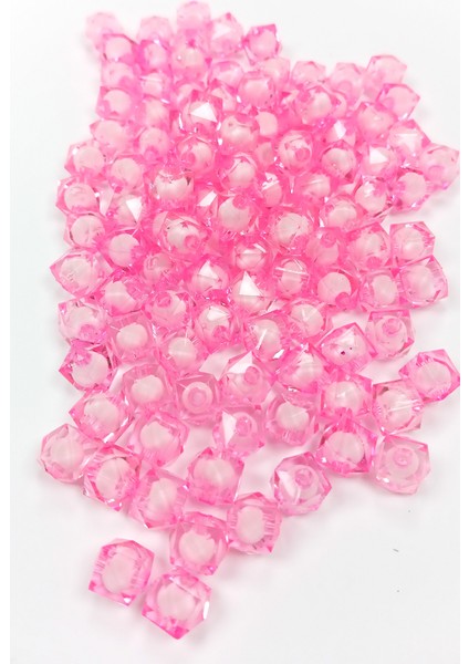 Küp Boncuk Içten Boncuklu Bileklik Çanta Boncuğu 10 Mm 50 Gr Pembe - Bnc459