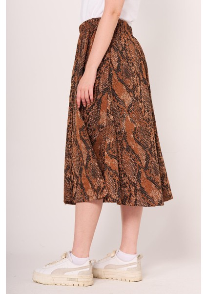 Nw Lbls Bayan Desenli Etek Kahve Desenli fiyatları