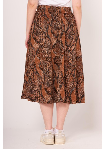 Nw Lbls Bayan Desenli Etek Kahve Desenli modelleri