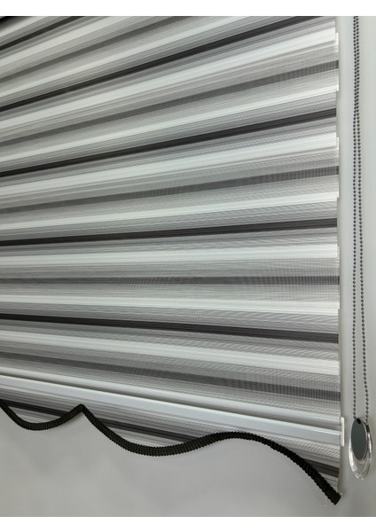 Dilimli Pileli Iki Renk-Gri-Siyah Ev-Ofis Perdesi Aluminyum Sistem. – Şık & Kullanışlı Perde (Alüminyum Sistem) fiyatları