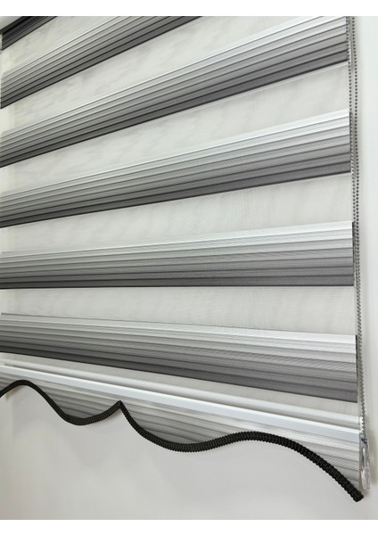 Dilimli Pileli Iki Renk-Beyaz/gri Ev-Ofis Perdesi Aluminyum Sistem. – Şık & Kullanışlı Perde (Alüminyum Sistem)