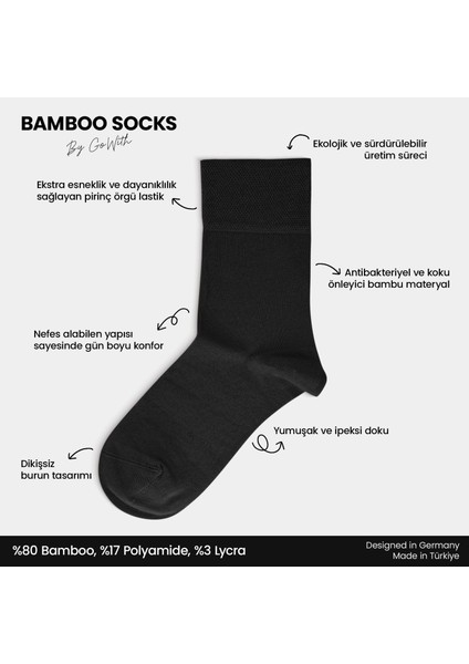 6'lı Bambu Premium Siyah - Renkli Dikişsiz Kutulu Nefes Alabilir Klasik Erkek - Kadın Çorap 3560 modelleri