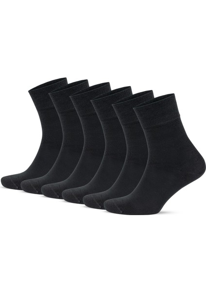 6'lı Bambu Premium Siyah - Renkli Dikişsiz Kutulu Nefes Alabilir Klasik Erkek - Kadın Çorap 3560