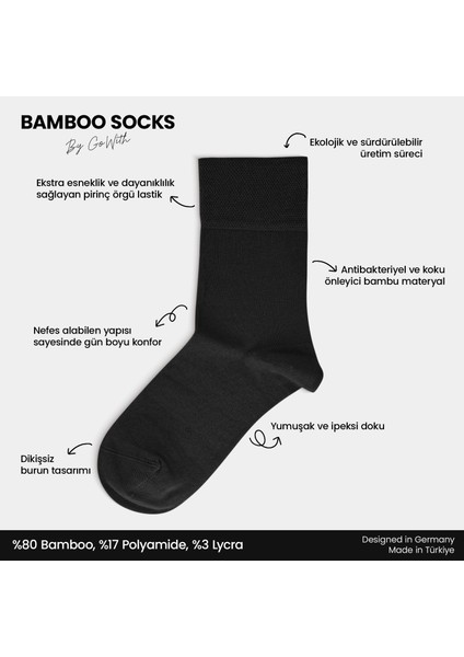 6'lı Bambu Premium Siyah - Renkli Dikişsiz Kutulu Nefes Alabilir Klasik Erkek - Kadın Çorap 3560 modelleri