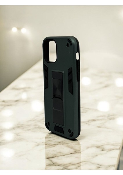 Iphone 12 Uyumlu Metal Yüzüklü Mıknatıslı Zırhlı Tank Kılıf