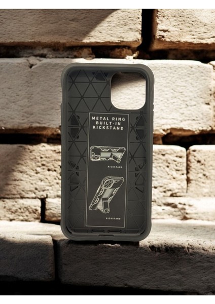 Iphone 11 Pro Uyumlu Metal Yüzüklü Mıknatıslı Zırhlı Tank Kılıf