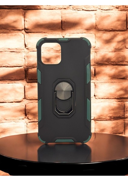 Iphone 11 Pro Uyumlu Metal Yüzüklü Mıknatıslı Zırhlı Tank Kılıf