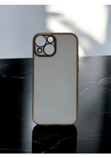 Iphone 13 Mini Uyumlu Parlak Gold Detaylı Bark Telefon Kılıfı
