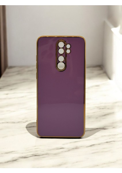 Xiaomi Redmi Note 8 Pro Uyumlu Parlak Gold Detaylı Bark Telefon Kılıfı
