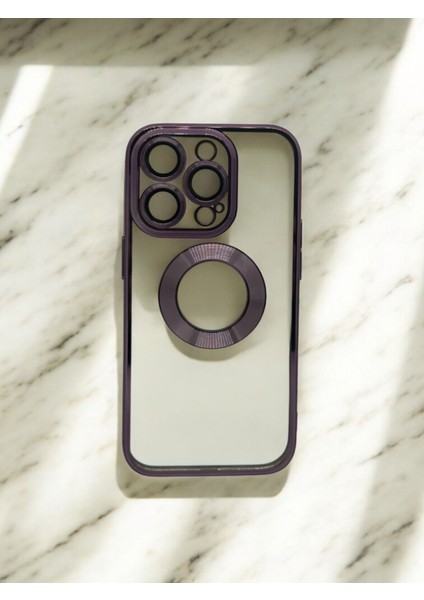 Iphone 14 Pro Uyumlu Kamera Korumalı Logo Gösteren Omega Kılıf