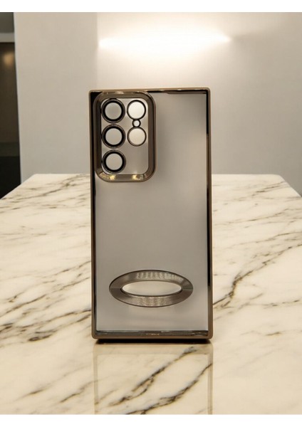 Samsung Galaxy S22 Ultra Uyumlu Kamera Korumalı Logo Gösteren Omega Kılıf