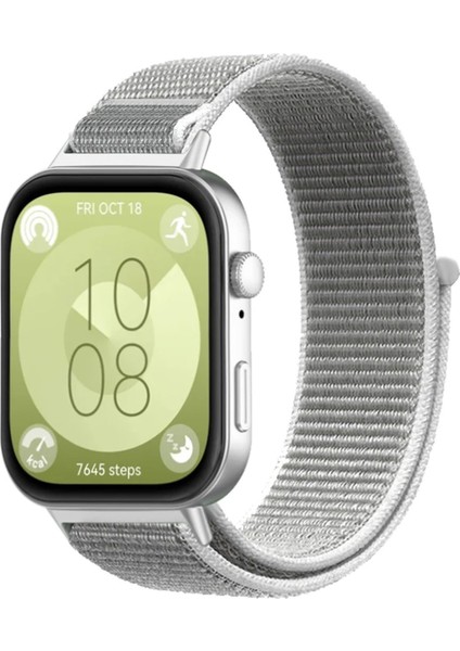 Huawei Watch Fit 3 ile Uyumlu Hasır Örgü Cırtlı Kordon Kayış - FC1056