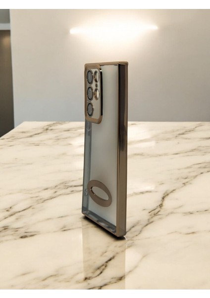 Samsung Galaxy S22 Ultra Uyumlu Kamera Korumalı Logo Gösteren Omega Kılıf modelleri