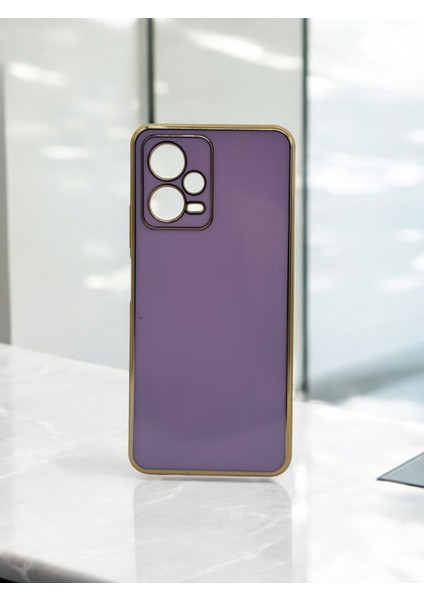 Xiaomi Redmi Note 12 5g Uyumlu Parlak Gold Detaylı Bark Telefon Kılıfı