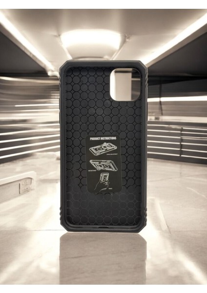 Iphone 11 Pro Max Uyumlu Metal Yüzüklü Mıknatıslı Zırhlı Tank Kılıf
