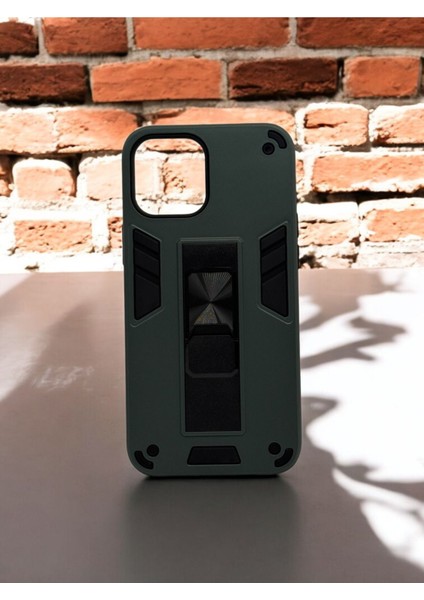 Iphone 12 Pro Max Uyumlu Metal Yüzüklü Mıknatıslı Zırhlı Tank Kılıf
