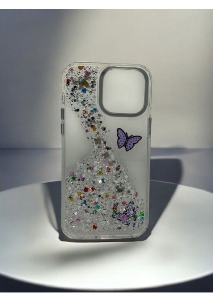 Iphone 14 Pro Max Uyumlu Desenli Sararmayan Sert Şeffaf Silikon Kılıf