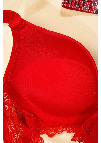 Lingerie Kırmızı Love Secret Taşlı Mikro Dolgulu Sütyen Takım 250 modelleri