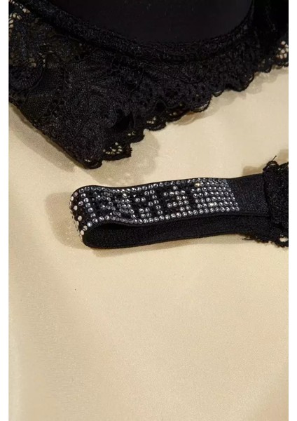 Lingerie Siyah Love Secret Taşlı Mikro Dolgulu Sütyen Takım 250 modelleri
