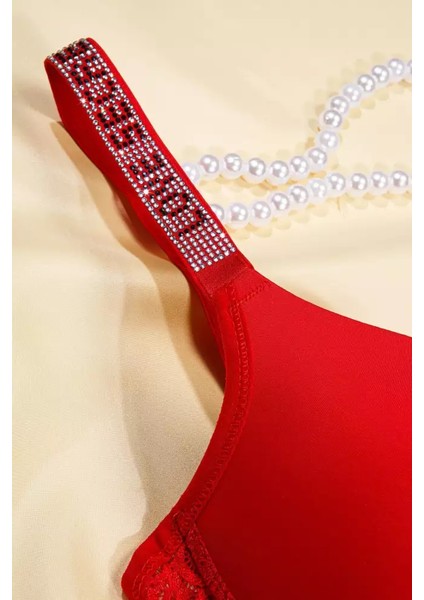Lingerie Kırmızı Love Secret Taşlı Mikro Dolgulu Sütyen Takım 250 fiyatları