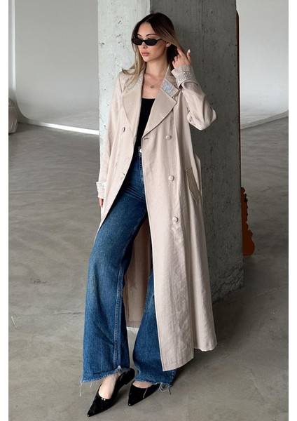 Yakası ve Kol Ağzı Taş Bezeli Astarsız Kap Taş 6743 fırsatları