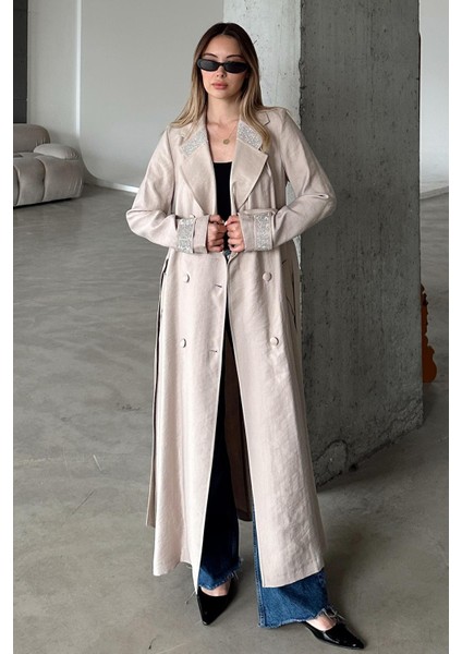 Yakası ve Kol Ağzı Taş Bezeli Astarsız Kap Taş 6743 indirimleri