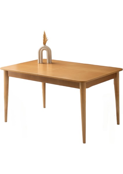 Fidan Naturel Desen Açılır Ahşap Ayak 130X80 Masa (Açılımış Ölçüsü 160X80)