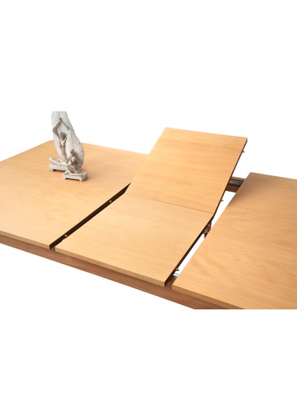 Fidan Naturel Desen Açılır Ahşap Ayak 130X80 Masa (Açılımış Ölçüsü 160X80)
