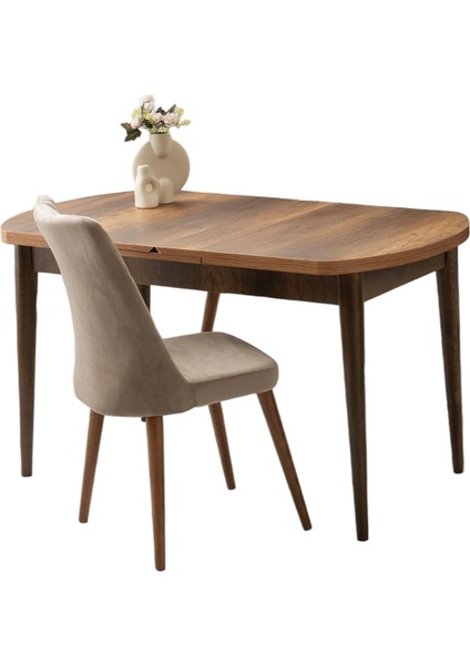 Kelebek Kaşıklıklı Barok Ceviz Desen Ceviz Ahşap Ayak Açılır 140X80 Masa (Açılımış Ölçüsü 175X80)