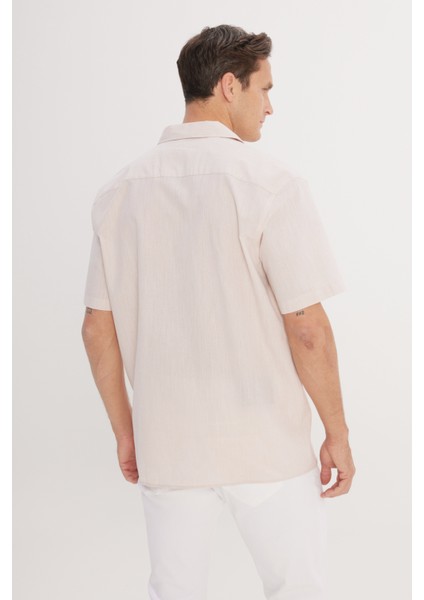 Pamuklu Keten Oversize Fit Bol Kesim Hawai Yaka Gömlek indirimleri