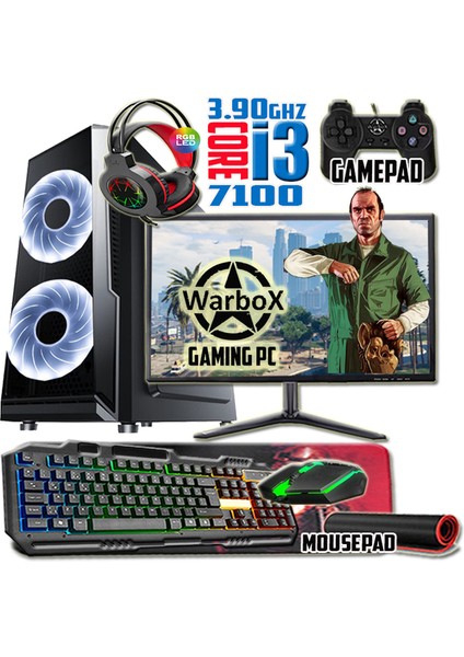 Horbi I3 7100 3.90GHZ 16GB Ram 240GB SSD 250GB HDD R7 240-4GB E.kartı 19" Monitör Masaüstü Bilgisayar