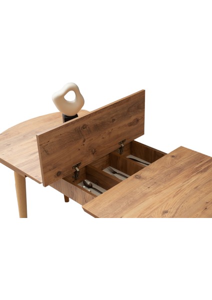 Kelebek Kaşıklıklı Diş Budak Açılır Naturel Ahşap Ayak 140X80 Masa (Açılımış Ölçüsü 175X80)