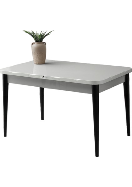 Kelebek Kütük Açık Gri Renk Highgloss Açılır 130X80 Masa (Açılımış Ölçüsü 167X80)