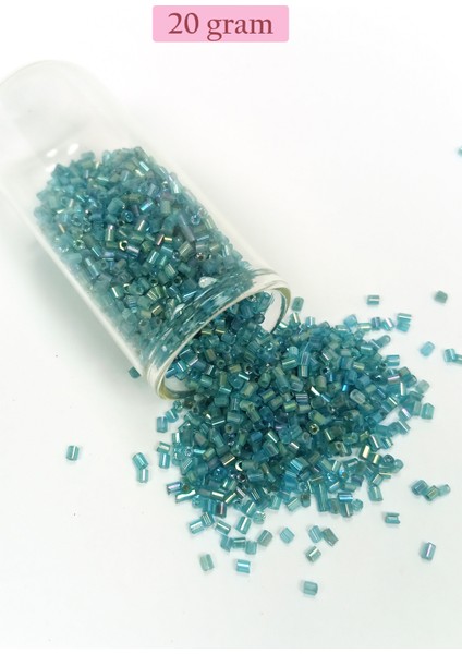 Kesme Cam Boncuk 2mm - 20 Gram - Şeffaf Çam Yeşili -bnc332