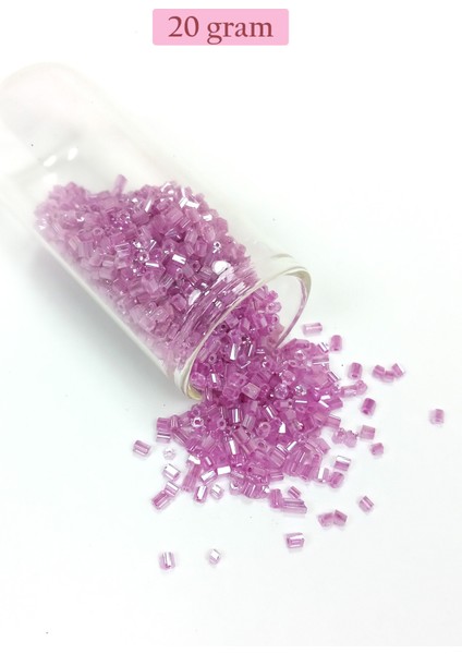 Kesme Cam Boncuk 2mm - 20 Gram - Şeffaf Eflatun -bnc311