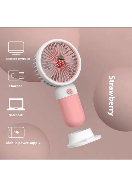 Şarjlı Mini El Fanı ve Masa Pervane Telefon Stand Özellikli Şarj Edilebilir Pratik Vantilatör