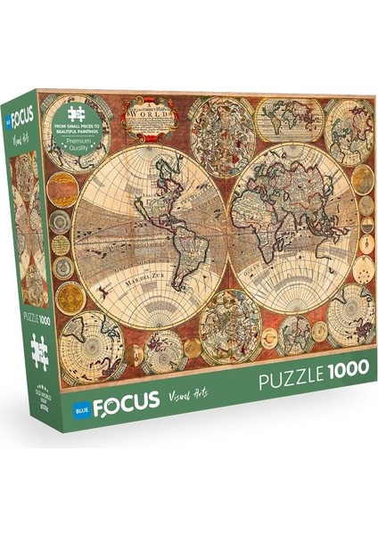 Focus 1000 Parça - Old World Map (Eski Dünya Haritası)