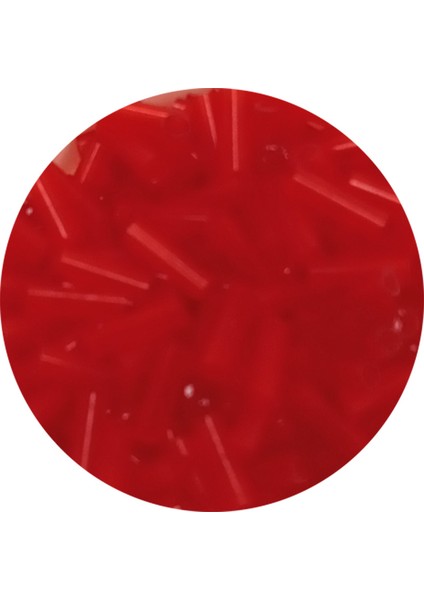 Uzun Boru Kesme Boncuk Çap 2mm Uzunluk 10 Mm - 60 Gram - Kırmızı - Bnc284