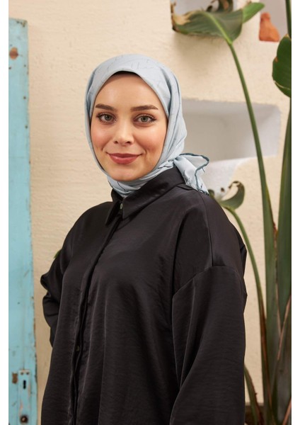 Yazı Desen Ince Pamuk Eşarp