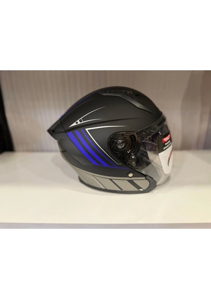 Kask Crn 620 Air Çenesiz Mat Siyah/mavi