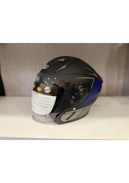 Kask Crn 620 Air Çenesiz Mat Siyah/mavi