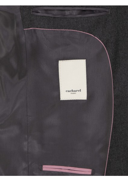 Erkek Antrasit Slim Fit Yün Karışımlı Ceket 50292488-VR006