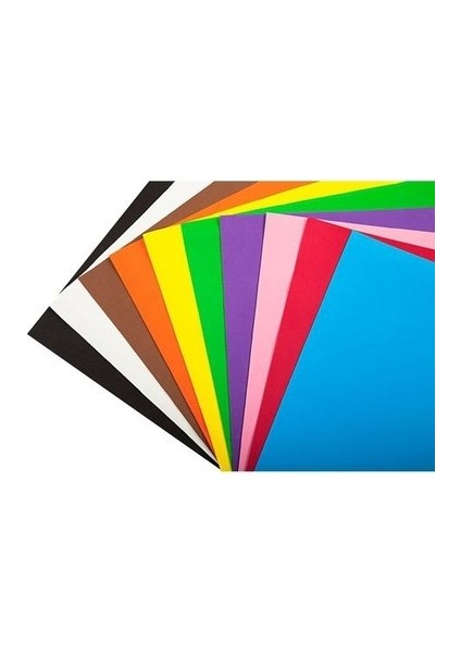 50 Adet Fon Kartonu 10 Renk 5 Rulo 50 x 70 cm