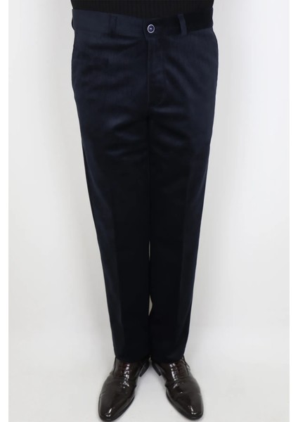 Fistan Store Erkek Yüksek Bel Rahat Kalıp Yandan Cep Battal Kışlık Kadife Pantolon