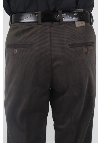 Fistan Store Erkek Yüksek Bel Rahat Kalıp Yandan Cep Battal Kışlık Kadife Pantolon indirimleri