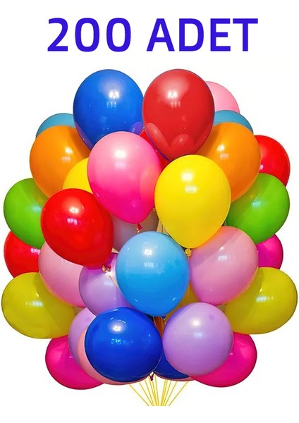 200 Adet Renkli Balon Karışık Renk Parti Doğum Günü Kutlama Özel Günler