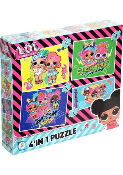 LOL7627 Laço Kids L.o.l. 4'ü1 Kutuda Puzzle / 6+12+16+25 Parça Puzzle.glpzr