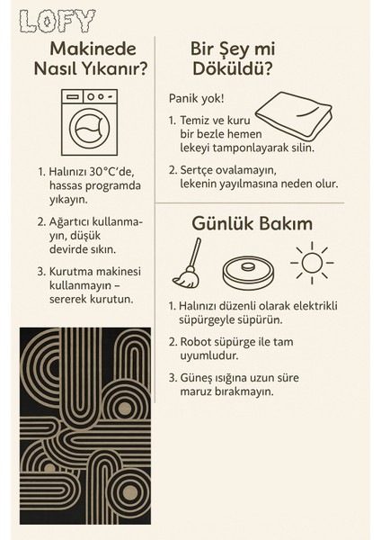 Lofy Halı Retro Modern Çizgili Siyah Zemin Halı 160X230 cm fiyatları